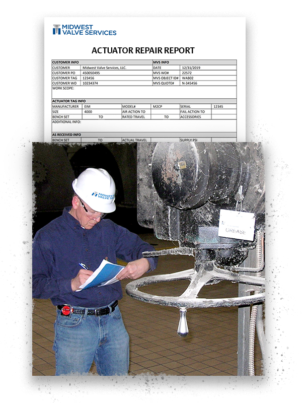 <span style="color:#00488e;"> Midwest Valve Services Preventative Maintenance (PM) — Actuator Survey & Inspection</span>